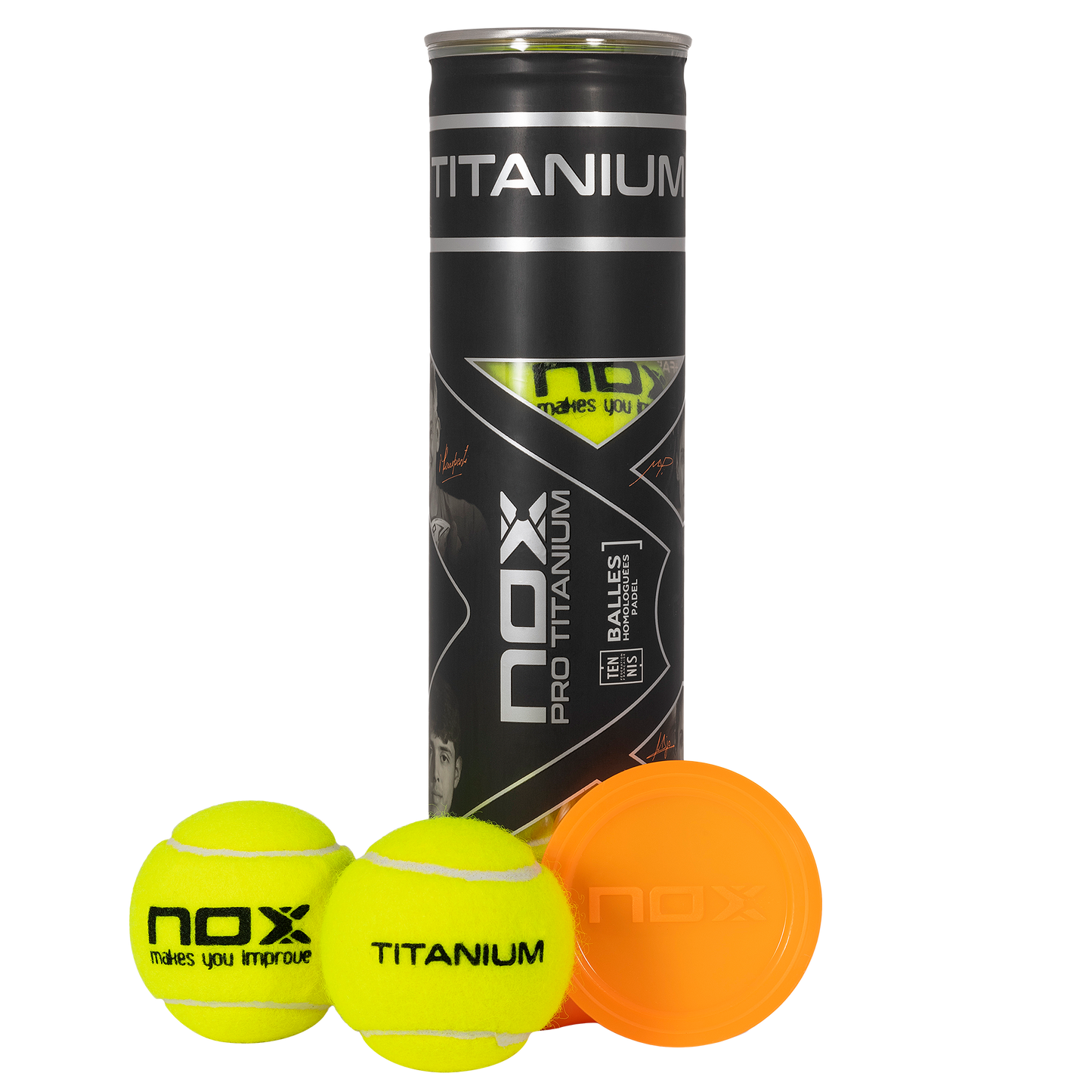 Tubo de 4 pelotas de pádel PRO TITANIUM