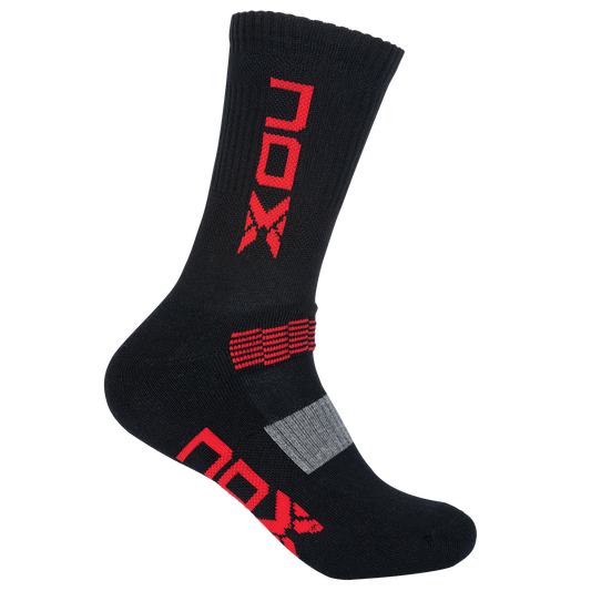 Pack calcetines técnicos MEDIA CAÑA negro/rojo