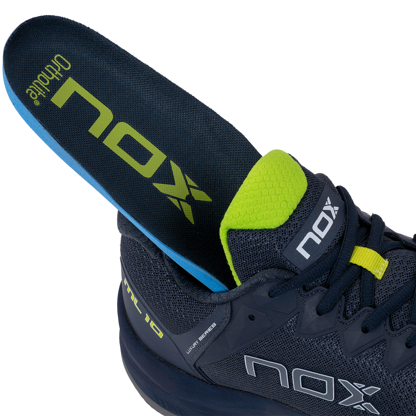 Zapatillas de Pádel Nox ML10 HEXA Azul Marino/Lima