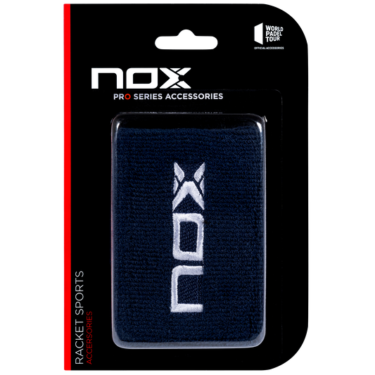 Muñequeras deportivas NOX azul marino/blanco