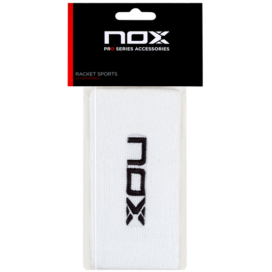 Muñequeras deportivas largas NOX blanco/negro