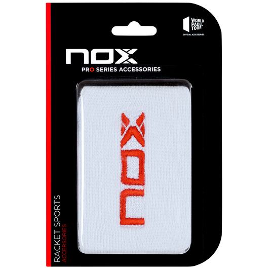 Muñequeras deportivas NOX blanco/rojo