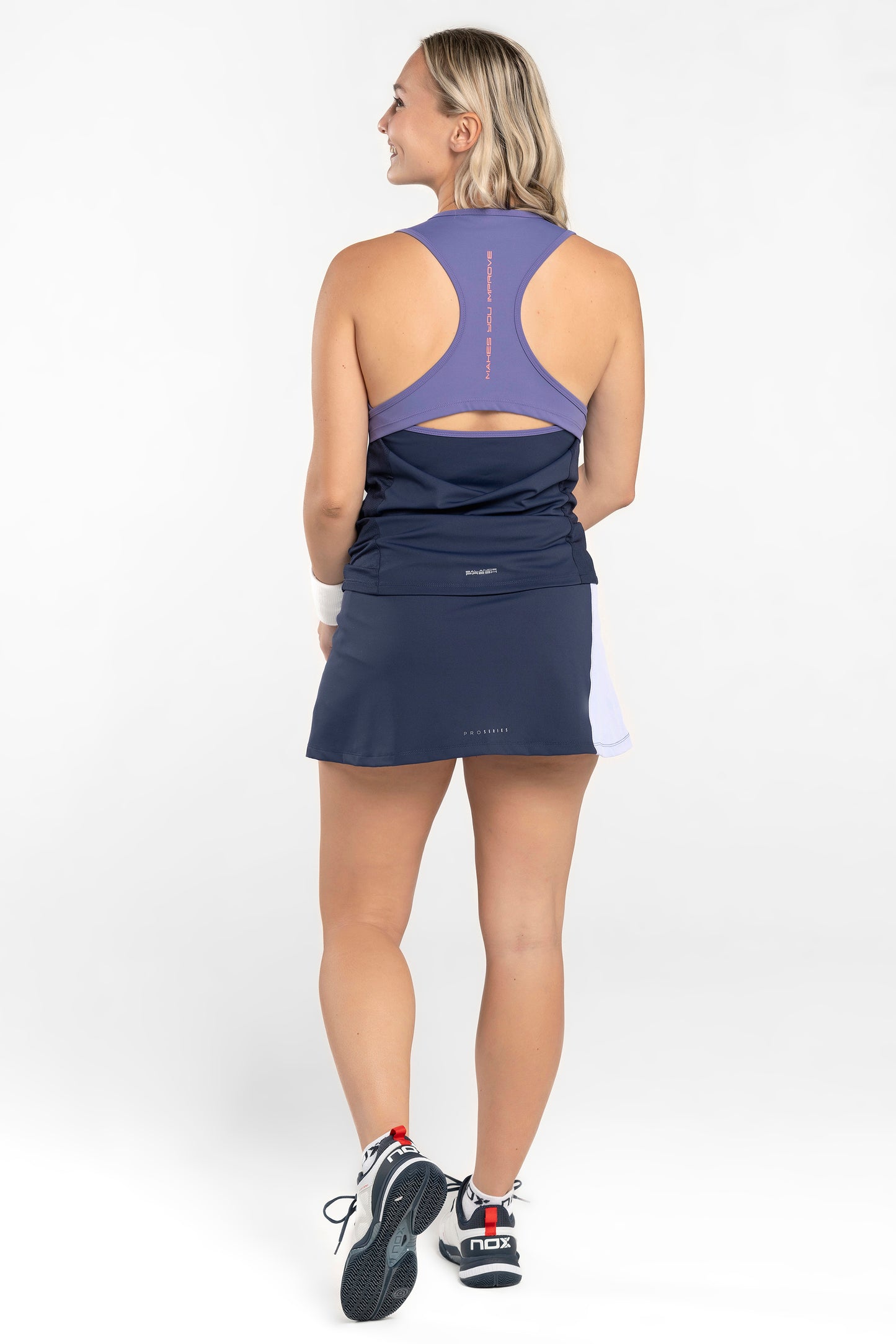 Pollera PRO azul marino y lila oscuro